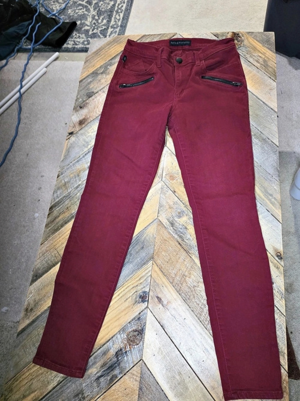 Rock & Republic Kashmirienne Skinny Pants in Red Size 8